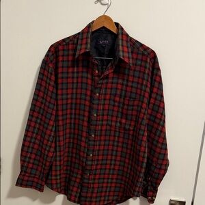 Arrow Men's Red and Black Plaid Button-Down Shirt